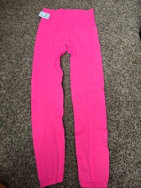 FP Movement by Free People Neon Pink Ribbed Waist Leggings